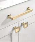 10 Pack 5 Inch Brushed Brass Cabinet Handles Set Gold Kitchen Cabinet Pulls for Cupboards and Drawers Durable Hardware Sleek Modern Pulls