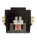 Professional Grade Industrial Magnetic Contactor 50 Amp 115 Volt Ac Coil Double Pole Single Throw Heavy Duty Power Switch front view with copper coil.