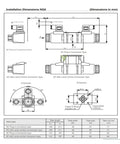 Technical diagram of Heavy Duty Hydraulic Solenoid Directional Valve 4WE6E61B CG24N9Z5L Electromagnetic Reversing Valve Control For Industrial Machinery And Fluid Power Systems, showing installation dimensions and connection types.