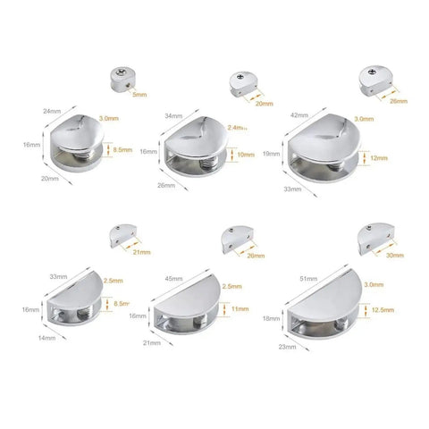 Variety of sizes Heavy Duty Cabinet Shelf Clips 10 Piece Panel Bracket Holder Zinc Alloy Glass Clamp For Shelves And Doors