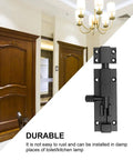 Heavy Duty Adjustable Sliding Latch Lock With Rust Proof Powder Coat Finish For Patio Gates And Yard Security Plus Tough As Nails Aluminum Build And Hella Secure Grip Perfect For Quick Weekend Repairs shown on a door background.