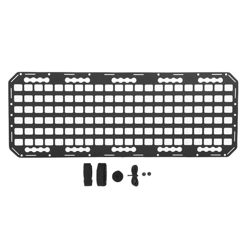 Aluminum L Track Storage Panel For Truck Bed Molle Panel Rack With Touch Fastener Straps And Elastic Cords 883x330x2mm