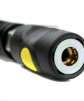 Heavy Duty Compressed Air Piping Connectors Fit For Workshop Featuring Anti Marring Steel Inner Construction Brass Ends For Smooth Up To 300 PSI Flexibility Rock Solid Build Great For Garage Repairs Getting Stuff Done Fast When Needed, close-up brass end