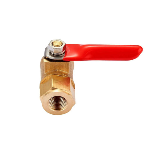 Heavy Duty Brass Inline Mini Ball Valve Shut Off With 180 Degree Handle And One Eighth Inch NPT Female To One Eighth Inch NPT Female Pipe Fittings