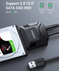 SATA To USB 3.0 External Drive Adapter Cable For 3.5 And 2.5 Inch SSD HDD, UASP Enabled, Plug-N-Play, No-Fuss 5Gbps Transfer