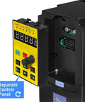 Close-up of 2.2KW 3HP 110V Variable Frequency Drive Inverter Controller with vector control and separate control panel for CNC motors.