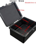 Heavy Duty Waterproof Electrical Junction Box With Hinged Lid Rock Solid Ip67 Abs Project Enclosure Wall Mount Bracket Included Loads Of Room For Circuit Parts And Tech Gear Tough Outdoor Housing Measuring 7 1 X 5 1 Inches inner size details with measurements in a rugged ABS enclosure.