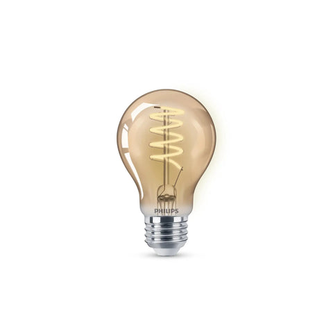 Vintage Edison Style Led Bulb 60W Equivalent Amber 2000K Warm Glow A19 Dimmable Flicker Free 400 Lumen Filament Look Energy Saving Bulb