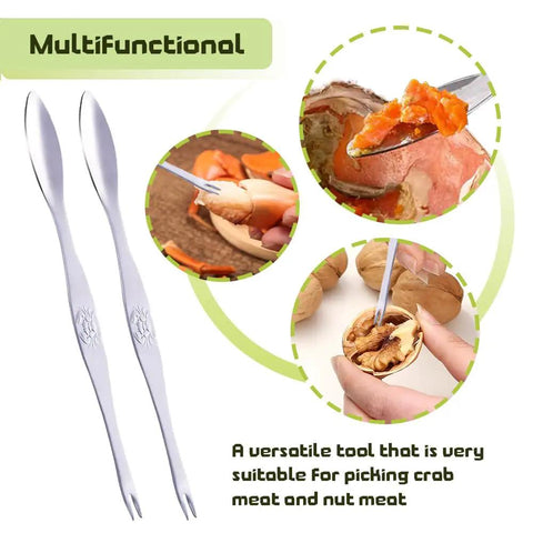 Heavy Duty Nut And Shell Cracker Set With No Slip Grip Handles Seafood Tools And Picks Walnut Crusher For All Nuts