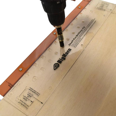 Laser Cut Shelf Pin Drilling Jig For Cabinets Bookcases And Adjustable Shelving Systems Precise No Brainer Hole Layout installed on wood