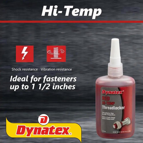 Red Hi Temp Threadlocker For Metal Fasteners Up To 450F Locks Threads With A Single Component Anaerobic Formula Extreme Heat And Chemical Resistant 6 Pack bottle