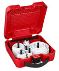 Rock Solid New 19 Piece Hole Saw Kit With Fast Cut Bi-Metal Teeth And Ice Hardened Blades For Faster Holes And Lasting Durability. red case with hole saws
