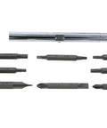 Assorted bits from Twist-A-Nut 21-In-1 Ratcheting Multi-Bit Screwdriver with pro-grade 28-tooth all-metal ratchet.