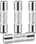 Four Pack Heavy Duty Fast Blow Glass Ceramic Fuses 5x20mm HV510 600VAC Replacement Kit For Multimeters And Outdoor LED Christmas Lights 0.2 Amp Plug And Play Pro Grade