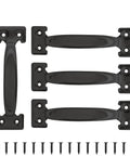 Four Pack Steel Door Pulls Six And A Half Inch Black Coated Built To Last Durable Cabinet And Fence Gate Handles With Screws Included