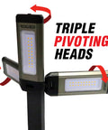 Tri Mobile 2000 Lumen Area Work Light With Tripod Mount Three Panel LED Flood Light showing pivoting LED panels