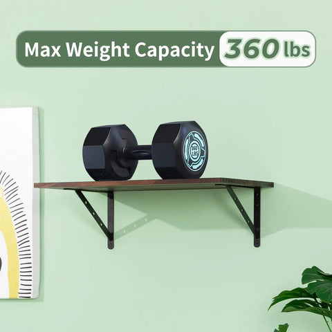 Aluminum Alloy Heavy Duty Shelf Brackets 16x10 Inch L Brackets 6 Pack Max Load 360 Lbs Each Pair Right Angle Corner Braces Black