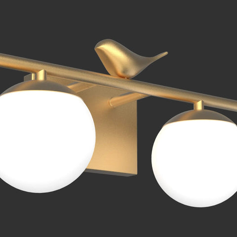 Gold Vanity Light Fixture For Bathroom Over Mirror 32.7 Inch Long Mid Century Modern Vanity Lights Premium Gold Finish