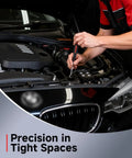 Mechanic using 4-Piece Mechanic Pick Set With Soft Grip Handles for precision auto repair under car hood