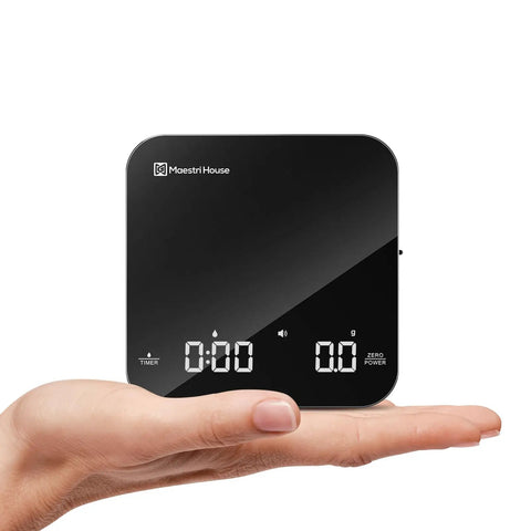 Palm Size Espresso Scale With Timer And USB C Rechargeable Battery, 2kg Capacity At 0.1g Precision For Espresso And Pour Over, Black