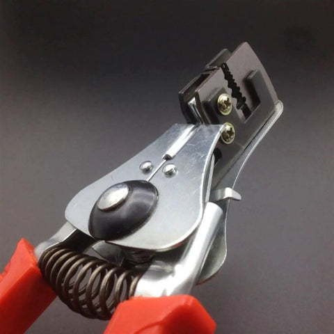 Close-up of Top Tier Automatic Wire Stripper Slick Cable Crimper And Diagonal Cutter Plier showing ratchet mechanism.