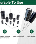 Electrolytic Capacitor Assortment Kit With 24 Values From 0.1uF To 1000uF For PCB Repair Power Supply And Electronics Maintenance