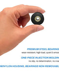 Two Piece U Groove Round Pulley 0.4x2.0x0.7in Nylon Coated Wheel With 380kg Load Capacity For Doors Windows Drawers Hardware Durable Sliding Support Smooth Operation For Quiet Reliable Sliding And Easy Installations black pulley with steel bearing in hand