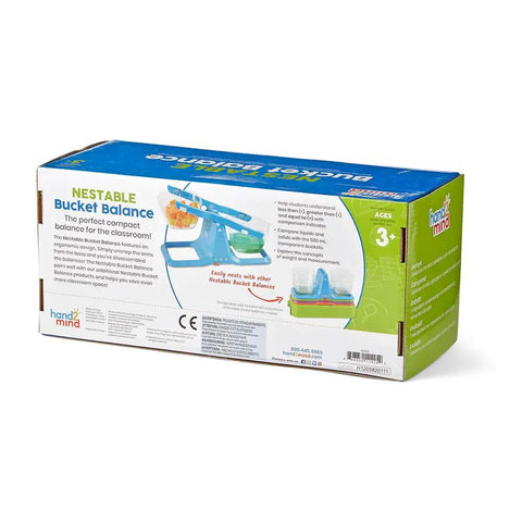 Box of Blue Nestable Double Bucket Balance Scale For Liquids And Solids, Clear Weighing Balance For Classroom, Easy To Assemble
