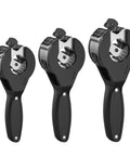 Three black Ratcheting Tubing Cutter Tool For Single Hand Operation Cuts Copper PVC And Metal Pipes Easily With Durable Alloy Steel
