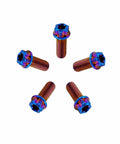 Burnt Blue Titanium Motorcycle Bolts M10 1.5 Hex Torx Head Pack Of 5 Beefy Dual Drive Flange Bolts Lightweight Tough As Nails For Performance Bikes Rustproof And Corrosion Resistant For Long Lasting Performance
