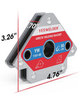 Grab These Awesome 50 Lb Welding Magnets That Rock! This Pack Of Two Includes Four Heavy Duty Strong Holding Force Multi Angle Magnetic Holders. 50 lb welding magnet measuring 4.76 x 3.26 inches for precise metal holding.