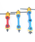 Top Tier Built Different Universal Cnc Mill Positioner Rock Solid Adjustable Work Stop with red, blue, and gold angles.