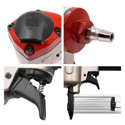Pro Grade 18 Gauge Pneumatic Brad Nailer And Construction Stapler For Furniture Upholstery And Woodworking Shop Floor Workhorse With No Sweat Handling And Solid Build Quality