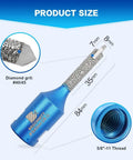 Mortar Raking Bit Set Two Pack Carbide Tipped For Tuck Pointing And Brick Removal With Vacuum Brazed Design For Granite Marble Concrete And Masonry Surfaces, showing dimensions and threaded end