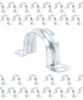 30 Piece Beast Mode Pipe Clamps Solid Grip U Bracket Cable Holders For 1 1/4 Inch Tubes in zinc coated metal design.