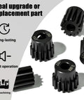 5Pcs 0.8M Hardened Steel Pinion Gear Set With 5mm Shaft 11T 12T 13T 14T 15T Includes M4 Screw And Hex Key For 1/10 Scale RC Cars