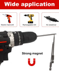 Strong magnet and Torx bits in electric hand drill showcasing the 11 Piece Killer Security Torx Bit Set Tamper Proof Star Driver Bits Solid S2 Steel Magnetic Screwdriver Inserts 4 Inch Length 1/4 Inch Hex Shank T6 Through T40 Pro Grade Gear for Tight Fittings and Quick Repairs.