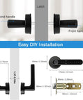 Easy installation of Five In One Keyless Smart Door Lock With App Code Fingerprint Key Card And Handle, dimensions shown