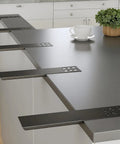 20 Inch Heavy Duty Countertop Support Bracket For Hidden Floating Shelves On Granite Quartz Knee Wall Islands Built Tough With Thick Solid Steel Rust Proof Matte Black Finish Hardware Included 4 Pack for kitchen island countertop support