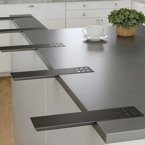 20 Inch Heavy Duty Countertop Support Bracket For Hidden Floating Shelves On Granite Quartz Knee Wall Islands Built Tough With Thick Solid Steel Rust Proof Matte Black Finish Hardware Included 4 Pack for kitchen island countertop support