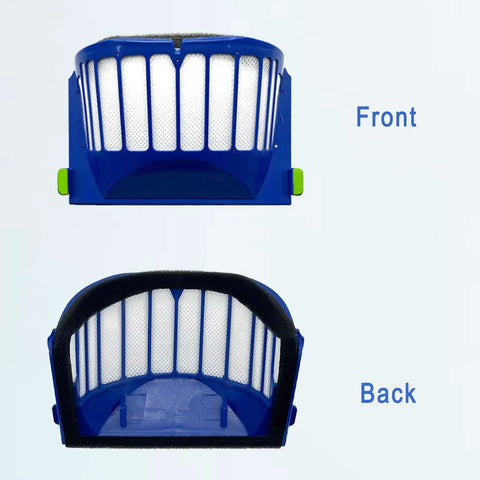 All In One Replacement Parts Kit For Roomba 600 And 500 Series Vacuum Cleaners filter front and back views