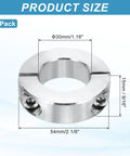 Double Split 30mm Bore Shaft Collars 304 Stainless Steel Clamping 2 Pack Heavy Duty For Industrial Automation And Conveyor Belt Systems Stop Ball Guide Shafts Securely, 30mm bore, 54mm OD, 15mm thick