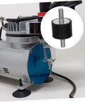 Heavy Duty Rubber Vibration Reduction Mounts For Equipment, Shock Absorber Isolators For Fitness Gear, HVAC Units, Bicycles And Air Compressors, Built Tough To Damp Vibration And Prevent Deformation, black rubber mount with threaded bolt on air compressor