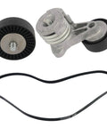 Heavy Duty V Belt Drive Kit Alternator Pulley Tensioner Set For BMW 1 3 5 E81 E90 E60 X3 X5 Z4 Replaces 11288624196 Ap03 with belt and pulleys