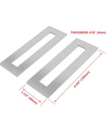 Sliding Aluminium Barn Door Handle With Self Adhesive Edge For Pocket Closet Doors Complete Kit Two Pack Silver Screwless Peel And Stick Installation No Drilling Required Easy Fit On Cabinets Windows Drawers And Furniture, two silver handles with dimensions.