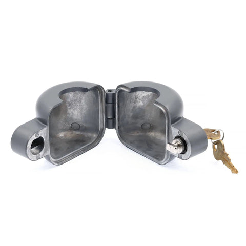 Door Knob Lock-Out Device For Privacy, Diecast Construction In Gray Finish, Mounts Over Knob To Block Keyhole Access