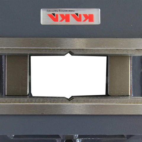 Close-up of prismatic jaws on 8-Inch Heavy-Duty Drill Press Vise With Replaceable Prismatic Jaws And 45-Degree Grooves