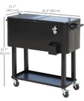 80 Quart Rolling Ice Chest Cooler On Wheels For Party Ready Backyard Grills Poolside Gatherings Stand Up Drink Cart