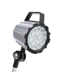 Flex Arm Led Shop Light 24V 18W For Wood Lathe And Drill Press Flicker Free Killer Brightness Solid Build Goes The Distance Illuminates Crisp Gooseneck Design shown with durable aluminum housing and multiple LED diodes.
