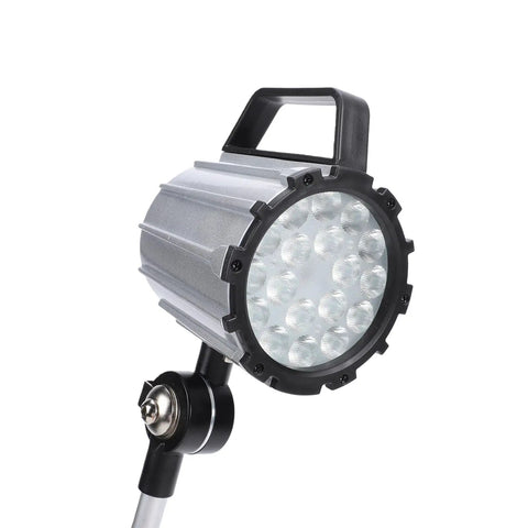 Flex Arm Led Shop Light 24V 18W For Wood Lathe And Drill Press Flicker Free Killer Brightness Solid Build Goes The Distance Illuminates Crisp Gooseneck Design shown with durable aluminum housing and multiple LED diodes.